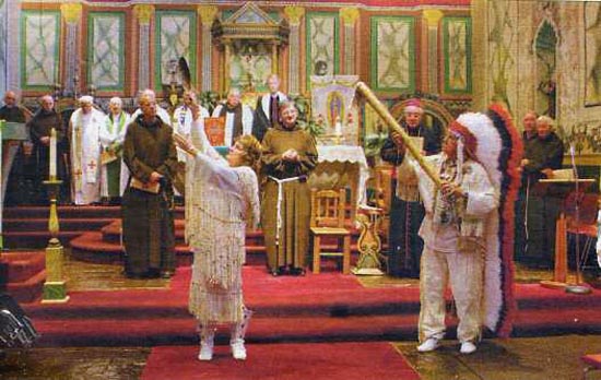 Pagan Indian ceremonies performed at the Santa Ines rededication